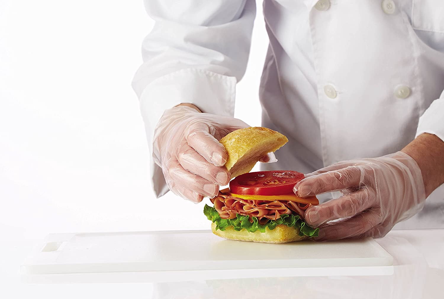 Medline Clear Touch Food Prep Poly Gloves, Latex and Powder Free, One Size Fits Most, (2000 Count), Model:CLE2000HDPE