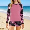 thumbnail image 5 of ZOYOEN Girls Rash Guard Swimsuits 2 Piece- Full Coverage Print Modest Long Sleeve Kids Bathing Suit Multicolor Size 8, 5 of 5