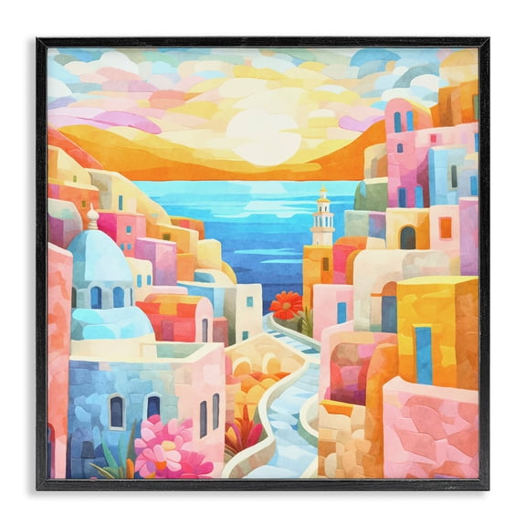 Stupell Industries Bohemian Pastel Seaside Dreams Black Framed Giclee Art, 12 x 12, by Andrea Haase
