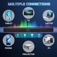 thumbnail image 4 of Quntelon Altavoz de barra de sonido para TV con Bluetooth/AUX/USB/TF/Coaxial, barra de sonido para Smart TV con 4 micrófonos inalámbricos, sistema de sonido envolvente para TV (negro completo, 4 micró, 4 of 5