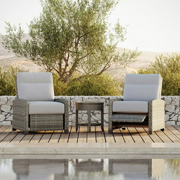 La-Z-Boy Outdoor Recliner Set with Table and Sunbrella Fabric, 3pc