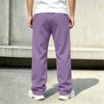 thumbnail image 4 of Jalioing Sweatpants for Teen Boy Solid Color Loose Straight Leg Open Bottom Sport Pants Drawstring Waist Athletic Pants, 4 of 7