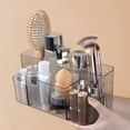 thumbnail image 3 of Wall Mounted Makeup Organizer, Transparent Cosmetic Storage Box with Drainage Holes and Multiple Compartments for Lipstick, Brushes, Beauty Products, Easy Install No Drilling for Bathroom Vanity, 3 of 6
