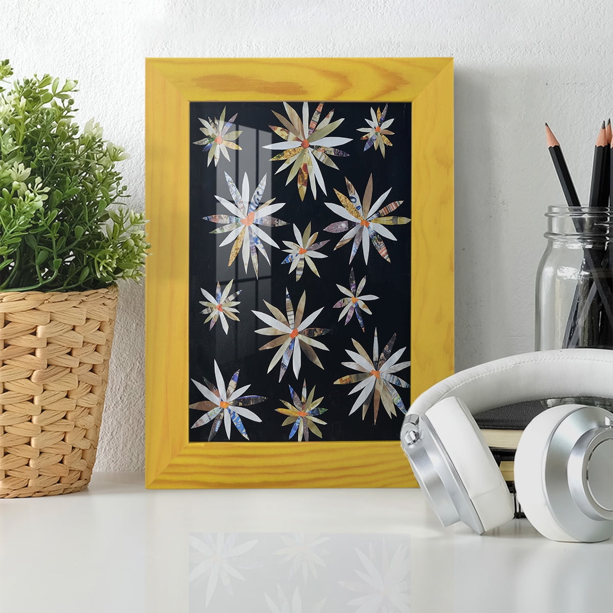 Starburst Too I - Framed Print w/glass - Sunflower Yellow