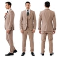 thumbnail image 2 of Beauty-Emily Men’s 3-Piece Slim Fit Suit Set – Notch Lapel Blazer, Vest & Pants in Premium Fabric for Wedding, Prom & Business, Lightweight Beige, Khaki & Olive, 2 of 12