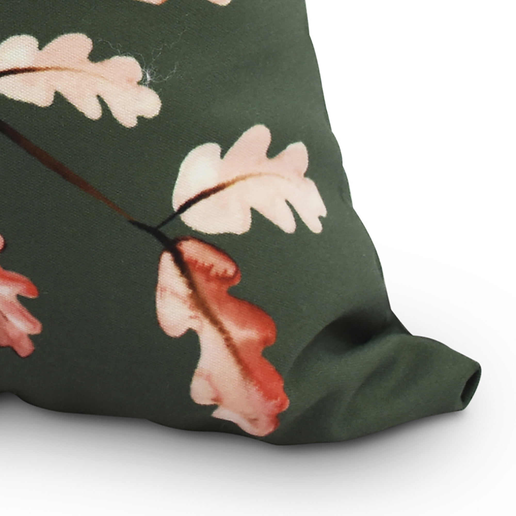 18 Inch Wild Oak Branch Dark green Floral Print Decorative Throw Pillow