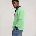 thumbnail image 3 of Polo Shirts for Men Waffle Knit Button Up Denim Collar Collared Top Fall Long Sleeve Patchwork Shirts 3XL, 3 of 6