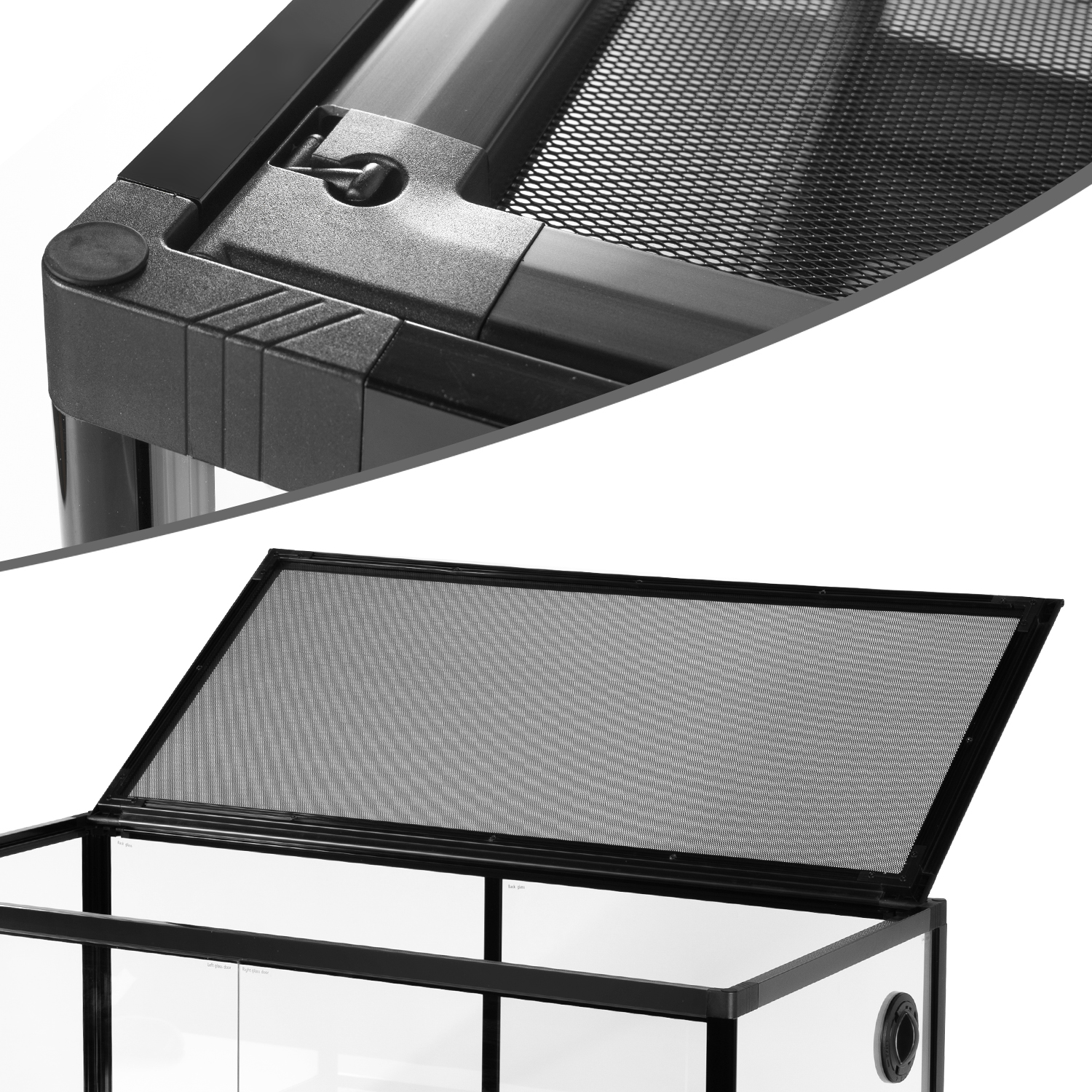 OiiBO 36" x 18"x 12.6" Tempered Glass Reptile Terrarium, 35 gallon Black Terrarium
