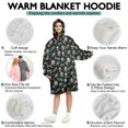 thumbnail image 6 of Wearable Blanket Hoodie,Alien Skull Black Pattern Oversized Sherpa Blanket Hoodie with Super Pockets,Super Warm Fuzzy Pullover for Women & Men, 6 of 6