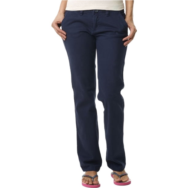 Aeropostale Womens Curvy Khaki Casual Chino Pantalones, Azul, 0 Regular