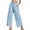 Blue, variant on Loose Women High Waist Casual Jeans Boyfriend Wide Leg Side Pleat Denim Trousers