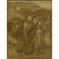 thumbnail image 2 of Eugène Carriere 19x24 Black Ornate Framed Double Matted Museum Art Print Titled: The Old Men (1897), 2 of 5