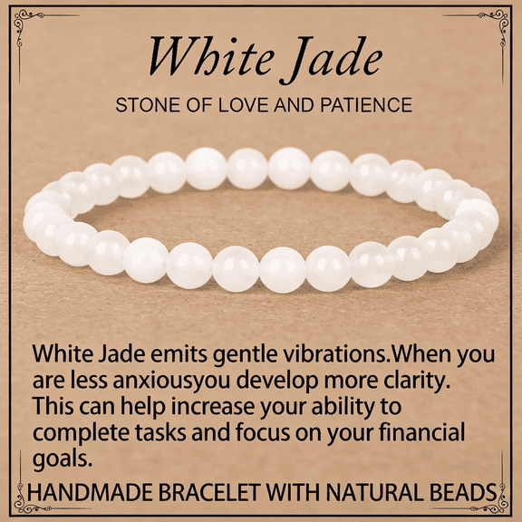 DESIGNICE Handmade Natural Gemstone Stretch Elastic Bracelet Healing Crystal Round Stone Beads Jewelry Gifts for Women Men