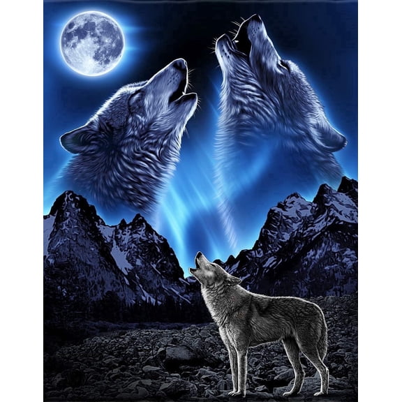 Wolves Howling Edible Image Icing Cake Topper for Quarter Sheet Cake, by TNCT