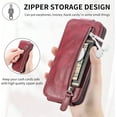 thumbnail image 5 of Zipper Wallet Case for Apple iPhone 13 Pro (Not 13), PU Leather [Card Holder Slot Handbag] with Adjustable Kickstand Flip Phone Cover for Apple iPhone 13 Pro Red, 5 of 14