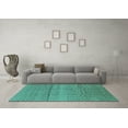 thumbnail image 3 of Ahgly Company Indoor Rectangle Solid Turquoise Blue Modern Area Rugs, 5' x 8', 3 of 4