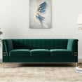 thumbnail image 2 of TUANLUO Couches and Sofas, Velvet Upholstered Sofa, 3-Seat Sofa with Gold Metal Legs, Modern Sofa Couch Furniture, Velvet Sofa for Living Room Bedroom, 83.46"L x 30.51"W x 31.9"H, Green, 2 of 10