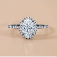 thumbnail image 2 of JeenMata 1.5 Carat Oval Cut Moissanite Engagement Ring - Bridal Set - Halo Ring - Handmade Ring - 18k Black Gold Plating for Women, 2 of 9
