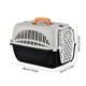 thumbnail image 3 of Bolsa de transporte para mascotas para gatos, caja de plástico portátil aprobada por aerolíneas con asa de mano, contenedor ligero para transporte de mascotas para viajes en coche, negra y gris, 3 of 6