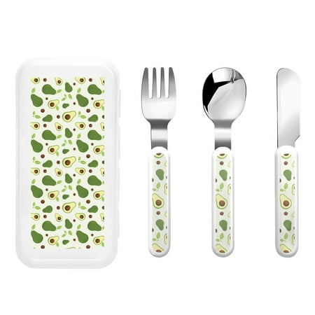 

Kdxio Green Avocado Toddler Utensils Set - Kids Silverware Set Set Kids Utensils Set with Case for Preschooler Children