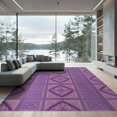 thumbnail image 2 of ODIKA 8'x10' Washable Area Rug Durable, Non-Slip Pink Traditional Purple Grid Symmetrical Repeating Checkered for Living Room, Under Sectional, Family, 2 of 7