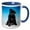 Blue/White, variant on 3drose, Black Pug Puppy Sitting in a Studio., Pr, 15oz Two-tone Black Mug