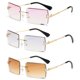 thumbnail image 1 of 3 pares de gafas de sol rectangulares sin montura, gafas tintadas sin marco, gafas rectangulares transparentes vintage Y2K para mujeres y hombres, 1 of 6
