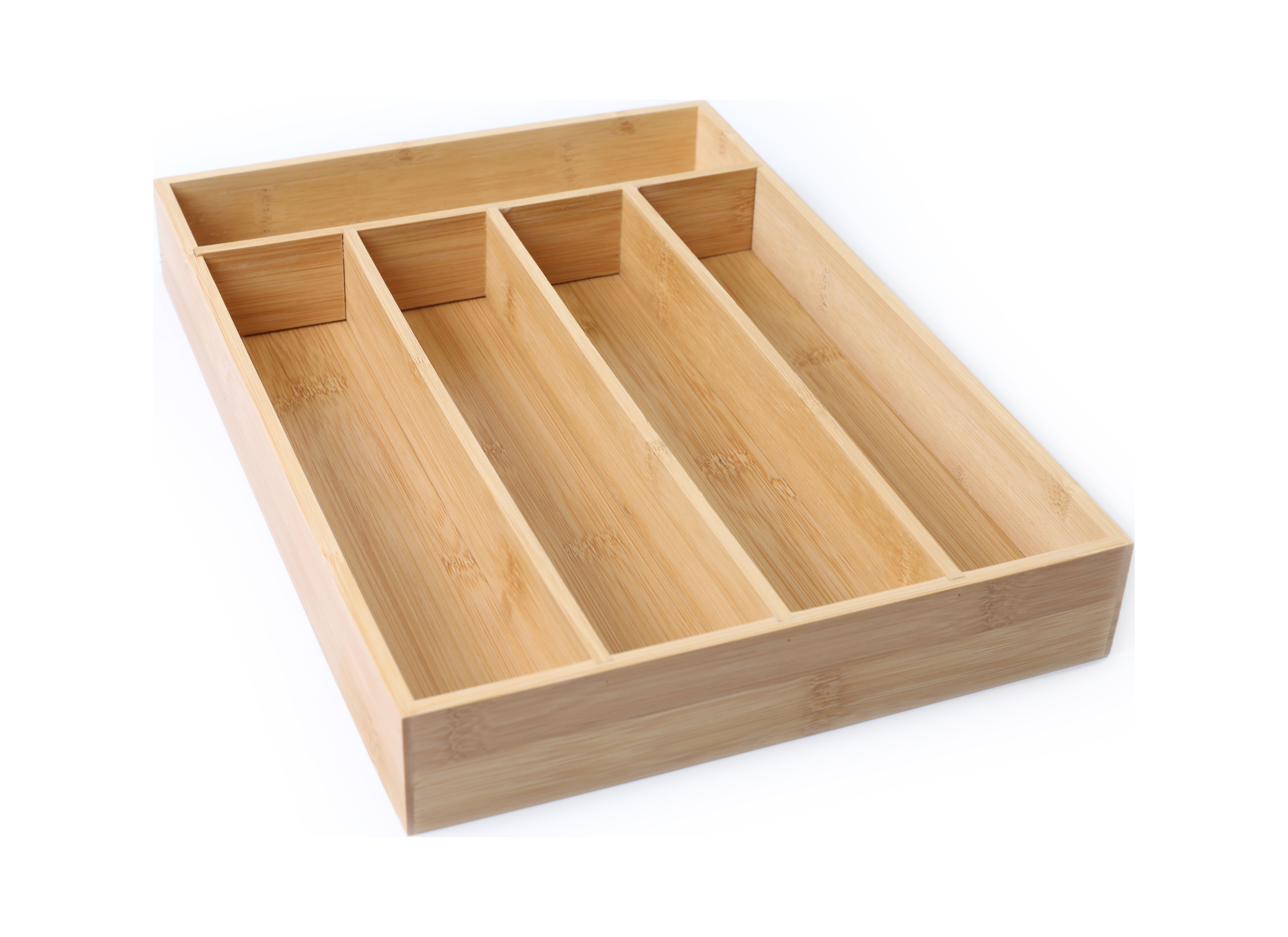 (2 pack) Better Homes & Gardens Natural Bamboo Expandable Silverware Organizer, 13.98 x 10.04-15.35 x 1.97 inches