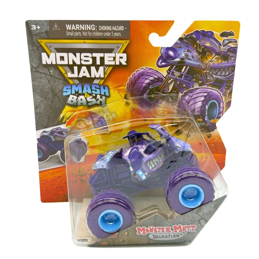 Monster Jam Smash & Bash Monster Mutt Dalmatian Breakable Monster Truck, Series 4
