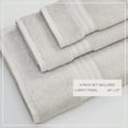 thumbnail image 4 of Great Bay Home Quick-Dry 100% Cotton 4 Pack Bath Towel Set, Light Grey, 4 of 6