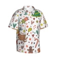 thumbnail image 2 of Bixox Men's Hawaiian Shirts Men's Winter Christmas And New Year Deer Print Short-Sleeve Shirt-3X-Large, 2 of 8