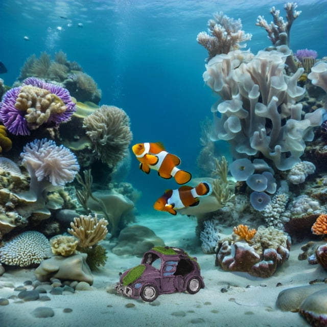 Luxshiny Única Para Acuario Con Hundido Y Musgo En Material De Resina