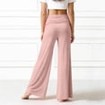 thumbnail image 5 of 2026 Coral Fold Over Yoga Pants for Girls Trendy Solid Wide Leg Loose Fit Trousers Ruched Palazzo Sports Pants Pink 150, 5 of 5