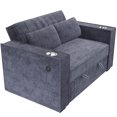 thumbnail image 5 of JERFIT Modern Convertible Sleeper Sofa Bed with USB & Cup Holders, Dark Gray Corduroy 2-Seater Couch for Small Space, 5 of 8