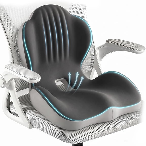Ergonomic Memory Foam Seat Cushion, Ergonomic Seat Cushion 2-in-1 Chair Pad Support