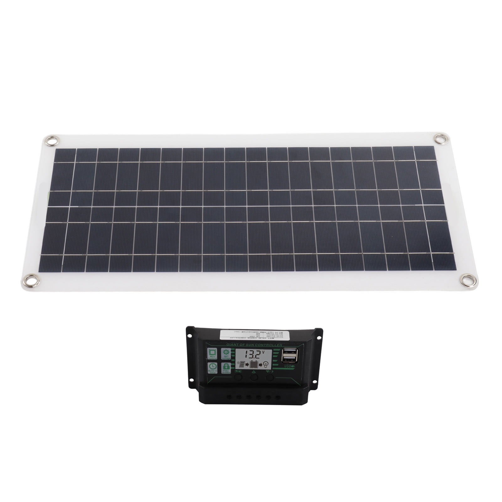 Solar Panel With Charge Controller Kit, 30W Solar Panel Kit Light