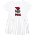 thumbnail image 3 of Inktastic Plaid Bear Wild and 1 with Arrow Girls Baby Dress, 3 of 5