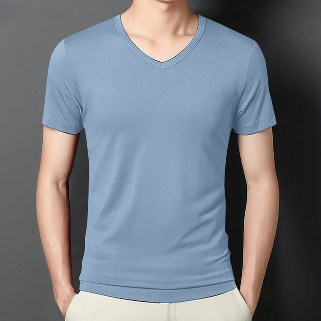 pstuiky camisetas de hombre, Camisa informal de verano corta y holgada con cuello para exteriores para hombre camisetas de hombre xl