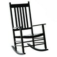 thumbnail image 3 of Outsunny Outdoor Rocking Chair, Patio Wooden Rocking Chair with Smooth Armrests, High Back for Garden, Balcony, Porch, Supports Up to 352 lbs, Black, 3 of 10