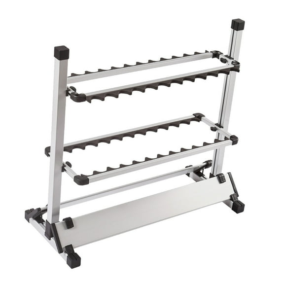 KAKOWELY 1Pcs Aluminium Alloy Fishing Rod Rack Black Durable and Lightweight 28.3x13.4x27.6in for Fishing Pole Storage