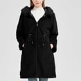 thumbnail image 6 of XPMWRP Women's Winter Long Reversible Jacket Open Front Coat Cardigan Vintage Western Coats Faux Fur Trim Parka Outerwear with Pockets Black XXXL, 6 of 9