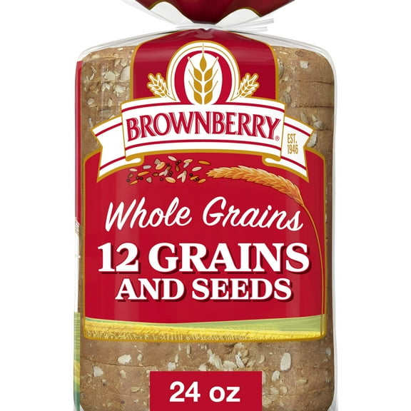 Brownberry 12 Grains and Seeds Bread, 24 oz, Whole Grain Multigrain Bread, Bag