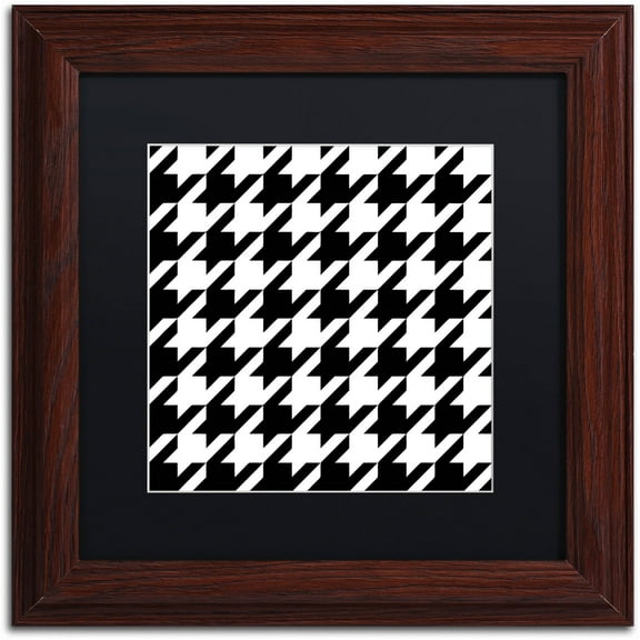 Trademark Fine Art "Houndstooth II" Canvas Art by Color Bakery Black Matte, Wood Frame