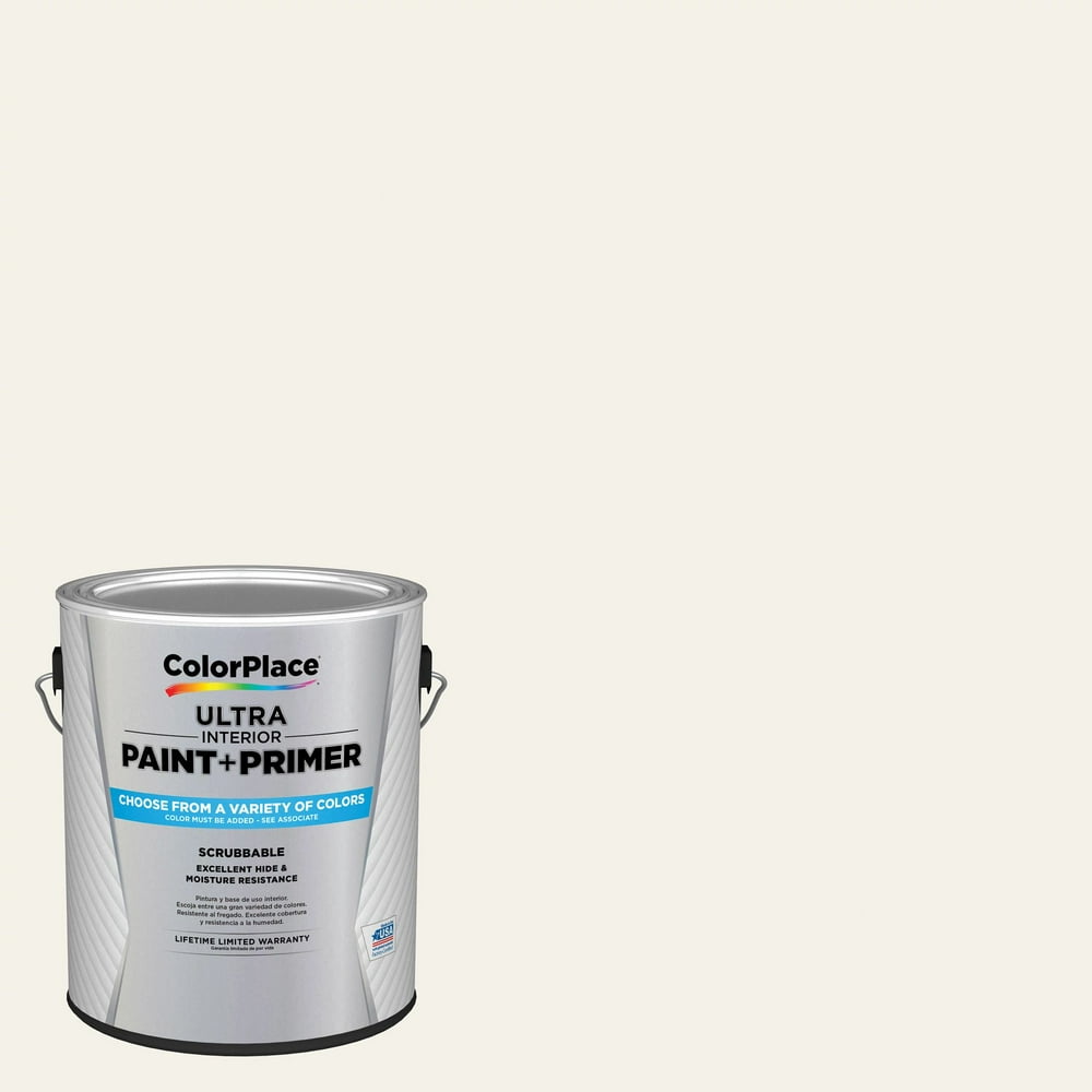 ColorPlace Ultra Interior Paint & Primer, Crisp Linen White, Flat, 1