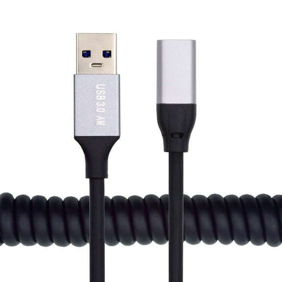 Chenyang USB 3.0 Type-A Male to USB-C Type-C Female Stretch Coiled Cable 100cm Extension 5Gbps for Disk Phone Camera Data