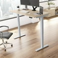 thumbnail image 2 of Bowery Hill 59" Engineered Wood Adjustable Standing Desk in Natural Elm/Silver, 2 of 7