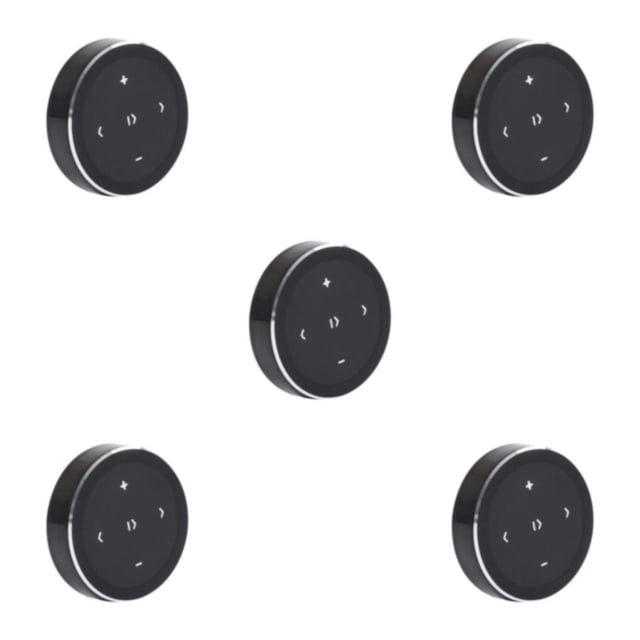Transemion Wireless Car Media Steering Wheel Remote Control Music Streaming Black Black 36x36x8.5mm 5Set