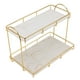 thumbnail image 1 of Estante Organizador de Baño Estante de Almacenamiento para Baño Estante de Maquillaje de 2 Niveles Blanco Dorado Estructura Humanizada Organizador de Mostrador Antideslizante ANGGREK  Otros, 1 of 8