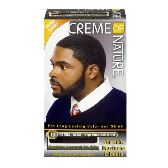 Creme of Nature Permanent Long Lasting Color for Hair, Mustache and Beard, Natural Black, 1 Ea, 3 Pack