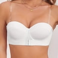 thumbnail image 2 of Alkepwun Women's Solid Color Strapless Front Closure Bandeau Bras Invisible Design Non-Slip Bralettes without Underwire, 2 of 6